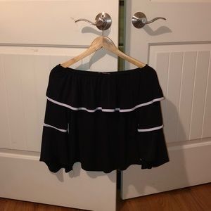 Black Flowy off the shoulder top